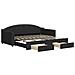Divano Letto Estraibile Con Cassetti Nero 90x190 Cm In Tessuto - Foto miniatura 1