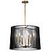 Lampadario Contemporaneo Linara Acciaio Nero Ottone Naturale Ottone 6 Luci E14 - Foto miniatura 1
