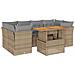Set Divani Da Giardino 7 Pz Con Cuscini Beige In Polyrattan - Foto miniatura 2