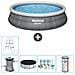 Piscina Fuori Terra - In Giro - 457x84 Cm - Grigio - Include Accessori Coordinati Cb14 - Foto miniatura 1