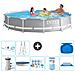 Piscina Fuori Terra - In Giro - 366x76 Cm - Grigio - Include Accessori Coordinati A2107 - Foto miniatura 1