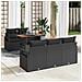 Set divani da giardino con cuscini  6 pezzi rattan nero acacia, Divano da giardino a due posti con cuscini  rattan nero - Foto miniatura 2