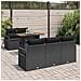 Set divani da giardino con cuscini  6 pezzi rattan nero acacia, Divano da giardino a due posti con cuscini  rattan nero - Foto miniatura 3