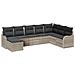 Set Divano da Giardino  con Cuscini Grigio Chiaro Polyrattan da 8 Pezzi, Divano da Giardino a 2 Posti con Stoccaggio & Cuscini Grigio Chiaro Polyrattan - Foto miniatura 1
