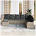 Set Divano da Giardino  con Cuscini Grigio Chiaro Polyrattan da 8 Pezzi, Divano da Giardino a 2 Posti con Stoccaggio & Cuscini Grigio Chiaro Polyrattan - Foto miniatura 3