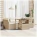 Set Divano Giardino 7 Pezzi con Cuscini Beige Polyrattan Acacia,  Divano Giardino per 2 Persone con Cuscini Beige Polyrattan - Foto miniatura 2