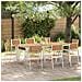 Set da Pranzo da Giardino  9 Pezzi in Teak Massello, Tavolo da Pranzo Outdoor  200x90x74.5 cm in Teak Massello, Sedie da Giardino Impilabili  4 pz in Teak Massello e Metallo - Foto miniatura 2