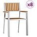 Set da Pranzo da Giardino  9 Pezzi in Teak Massello, Tavolo da Pranzo Outdoor  200x90x74.5 cm in Teak Massello, Sedie da Giardino Impilabili  4 pz in Teak Massello e Metallo - Foto miniatura 6