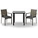 Set Salotto Giardino 3 pz con Cuscini Nero e Grigio Polyrattan - Foto miniatura 1