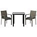 Set Salotto Giardino 3 pz con Cuscini Nero e Grigio Polyrattan - Foto miniatura 3