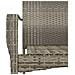 Set Salotto Giardino 3 pz con Cuscini Nero e Grigio Polyrattan - Foto miniatura 8