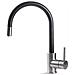 Miscelatore Per Lavello Cucina Acciaio Inox Vema Tiber Steel Kitchen V18023 Nero - Foto miniatura 1