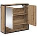 Mobiletto per specchio da bagno con porta rovere artigianale - Foto miniatura 5