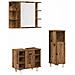 Set Mobili da Bagno 3 pz Legno Antico in Legno Multistrato - Foto miniatura 1