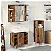 Set Mobili da Bagno 3 pz Legno Antico in Legno Multistrato - Foto miniatura 3
