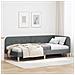 Cornice del letto ad angolo Grigio scuro 90 x 200 cm Tessuto - Foto miniatura 2