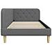Cornice del letto ad angolo Grigio scuro 90 x 200 cm Tessuto - Foto miniatura 6