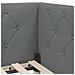 Cornice del letto ad angolo Grigio scuro 90 x 200 cm Tessuto - Foto miniatura 8