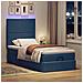 Struttura Letto Pouf con Materasso Blu 80x200 cm in Tessuto - Foto miniatura 3