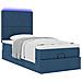 Struttura Letto Pouf con Materasso Blu 80x200 cm in Tessuto - Foto miniatura 6