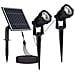 2*Faretti LED da Giardino 2*1.2W con Picchetto e Pannello Solare Colore Nero 3000K IP65, colore Nero - Foto miniatura 1