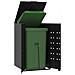 Copribidone con Ruote per Bidone Singolo Nero 69x79x117 Acciaio - Foto miniatura 2