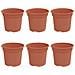 Vaso Rotondo per Fiori 6 pcs Rosso Mattone Ø 12,5 x 10 cm - Foto miniatura 1