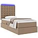 Letto con contenitore e LED con led Cappuccino 100 x 200 cm - Foto miniatura 3