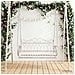 Panchina a Dondolo Acciaio 109 x 75 x 59 cm Bianco Antico - Foto miniatura 2