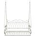 Panchina a Dondolo Acciaio 109 x 75 x 59 cm Bianco Antico - Foto miniatura 3
