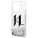 Karl Lagerfeld Klhcp14llbklcs Iphone 14 Pro 6,1 Custodia Liquid Glitter Big Kl Argento /argento - Foto miniatura 1