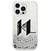Karl Lagerfeld Klhcp14llbklcs Iphone 14 Pro 6,1 Custodia Liquid Glitter Big Kl Argento /argento - Foto miniatura 2