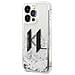 Karl Lagerfeld Klhcp14llbklcs Iphone 14 Pro 6,1 Custodia Liquid Glitter Big Kl Argento /argento - Foto miniatura 3
