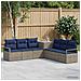 Set di divani 7 pz Grigio e Blu Navy Rattan sintetico e Acciaio - Foto miniatura 3
