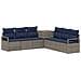 Set di divani 7 pz Grigio e Blu Navy Rattan sintetico e Acciaio - Foto miniatura 1