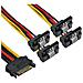cavo sata alimentazione da 15pin power sata maschio (alim.) a 4x 15pin power sata femmina (hdd) , cscatto, 90 gradi valto - Foto miniatura 1