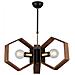 Lampada A Sospensione Lugo - Lampadario - Da Soffitto - Oro, Nero, Legno In Metallo, Legno, 47 X 47 X 69 Cm, 2 X E27, Max 40w - Foto miniatura 1