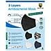 5 Pack 3 Strato Di Poliestere Di Cotone Nano Mesh 30 X Lavabile 3 Mesi Indossare Una Maschera Antibatterico Droplet Polvere E Infiltrazioni Dacqua Repellente Viso Nero - Foto miniatura 4