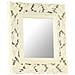 Specchio Intagliato a Mano Bianco 50x50 cm in Massello di Mango - Foto miniatura 2