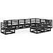 Set Divani da Giardino 10 pz Nero in Legno Massello di Pino - Foto miniatura 2