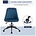 Sedia Da Ufficio Ergonomica Girevole Con Altezza Regolabile In Velluto - Blu - Foto miniatura 2