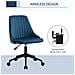 Sedia Da Ufficio Ergonomica Girevole Con Altezza Regolabile In Velluto - Blu - Foto miniatura 7