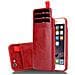 Custodia Compatibile Con Apple Iphone 6 / Iphone 6s In Rosso Amarena - Coperchio Protettivo In Silicone Tpu E Copertura In Finta Pelle, Con Scomparto E Slot Per Carte Di Credito Estraibili - Foto miniatura 1