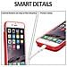 Custodia Compatibile Con Apple Iphone 6 / Iphone 6s In Rosso Amarena - Coperchio Protettivo In Silicone Tpu E Copertura In Finta Pelle, Con Scomparto E Slot Per Carte Di Credito Estraibili - Foto miniatura 8