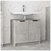 Mobile Bagno Grigio Cemento 64,5x33,5x59cm In Legno Multistrato - Foto miniatura 3