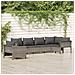 Set Divani da Giardino 6 pz con Cuscini in Polyrattan Grigio - Foto miniatura 1