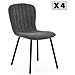 Pack 4 Sedie Lucky Rivestite In Tessuto Grigio Scuro - Foto miniatura 1