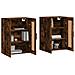 Armadietti A Parete 2 Pz Rovere Fumo In Legno Multistrato - Foto miniatura 6