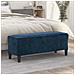 Panca Blu 100x35x41 Cm In Velluto - Foto miniatura 1