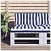 Cuscino Per Pallet Strisce Bianche E Blu 70x40x12 Cm In Tessuto - Foto miniatura 1